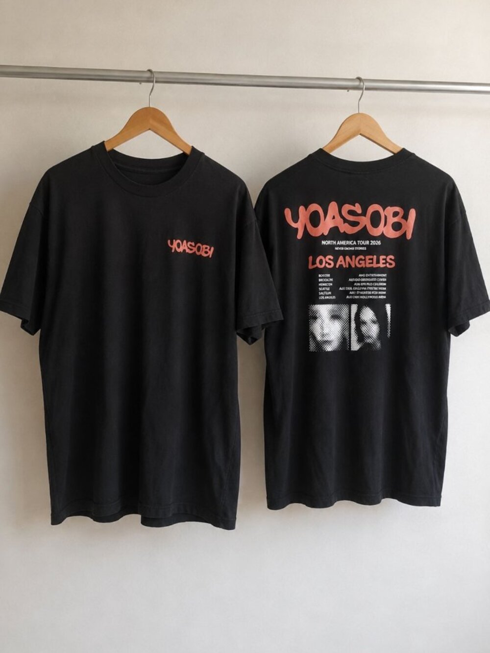 YOASOBI North America Tour 2026 T-Shirt Black Los Angeles Reprint
